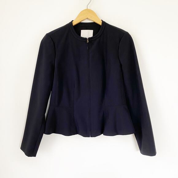 Rebecca Taylor Ava Zipper Front Peplum Jacket - Picture 3 of 8